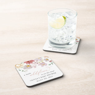 Farbige Blume, Wildblumen, Boho, Babydusche Getränkeuntersetzer