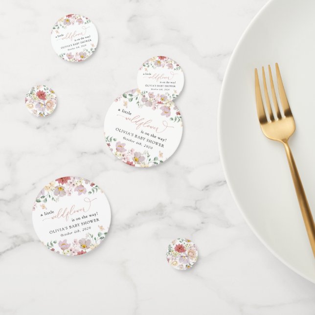 Farbige Blume, Wildblumen, Boho, Babydusche Konfetti (Gruppe)