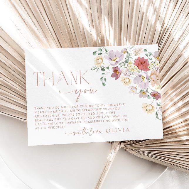 Farbige Blume, Wildblumen, Boho, Brautparty Dankeskarte (Von Creator hochgeladen)