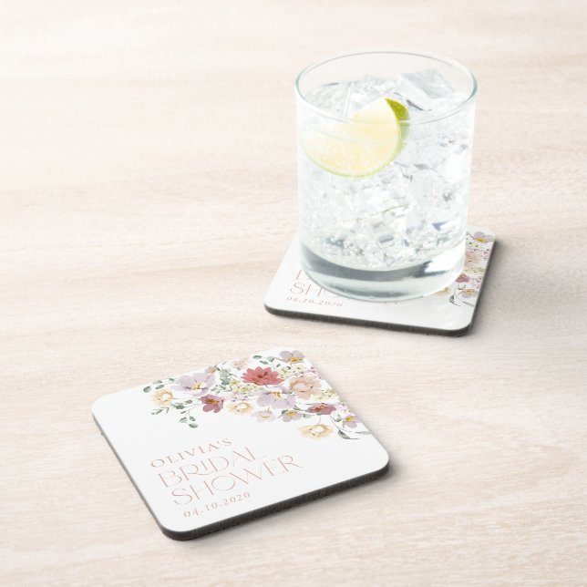 Farbige Blume, Wildblumen, Boho, Brautparty Getränkeuntersetzer (Rechte Seite)