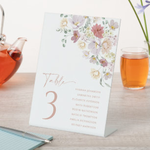 Farbige Blume, Wildblumen, Boho, Brautparty Sockelschild