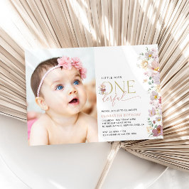 Farbige Blume, Wildblumen, erster Geburtstag Einladung