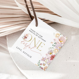 Farbige Blume, Wildblumen, erster Geburtstag Geschenkanhänger