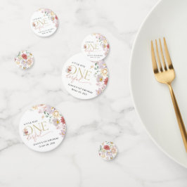 Farbige Blume, Wildblumen, erster Geburtstag Konfetti