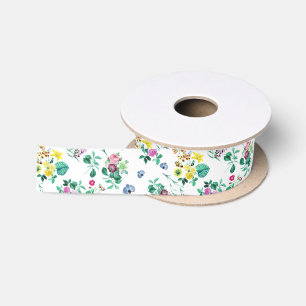 Farbige Blume, wilde Blume, Rose, Lilien Satinband