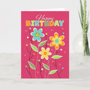 Farbige Blume zum Geburtstag Dankeskarte