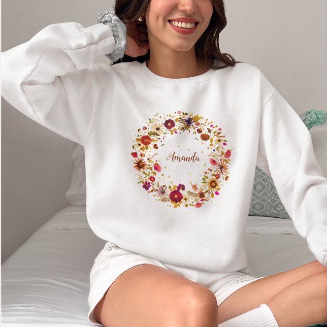 Farbige Blumen-Blüten-Pressed-Kreis-Kunst Sweatshirt (Von Creator hochgeladen)