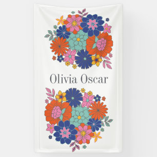 Farbige Blumen Boho Helle Florale Illustration Banner