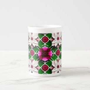 🌸 Farbige Blumen Elegantes Geschenk für Sie Prozellantasse