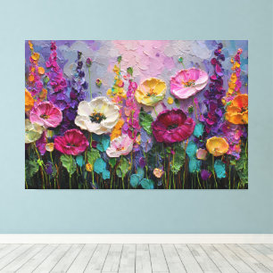 Farbige Blumen-Garten-Abstrakte Wandkunst Leinwanddruck