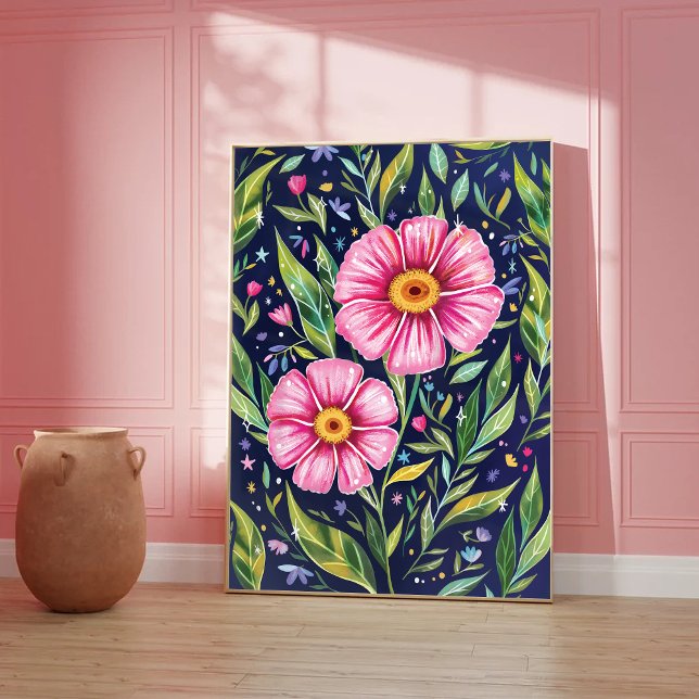 Farbige Blumen Garten Botanische Illustration Poster (Von Creator hochgeladen)