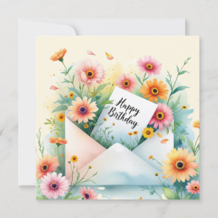 Farbige Blumen-Geburtstagskarte. Feiertagskarte