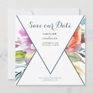 Farbige Blumen-Hochzeit-Save-our-Date-Website Save The Date