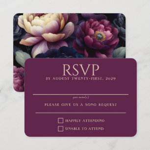 Farbige Blumen im Wechsel RSVP Karte