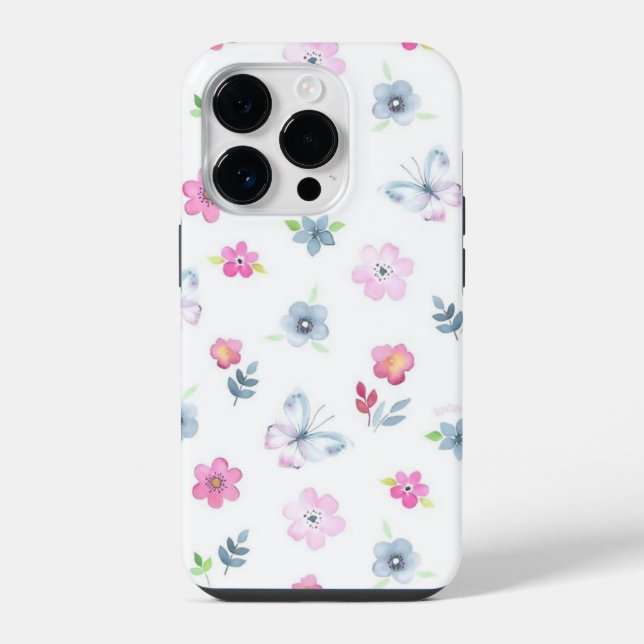 Farbige Blumen iPhone Hülle (Rückseite)