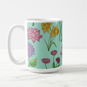 Farbige Blumen Kaffeetasse