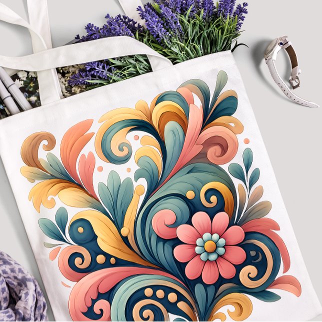 Farbige Blumen-Kunst-Tasche (Von Creator hochgeladen)