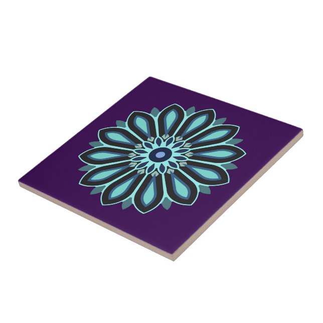 FARBIGE BLUMEN-KUNSTGESCHENK TOCHTER MUTTER CHEFIN FLIESE (Seite)