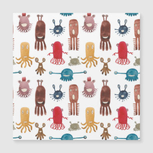 Farbige Blumen-Mandala: Vintage Handgezeichnet Magnetkarte