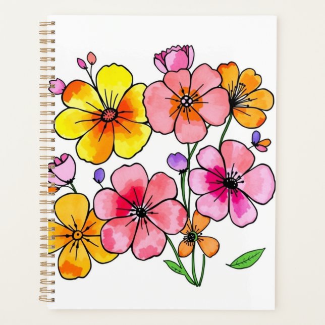 Farbige Blumen Planer (Vorderseite)