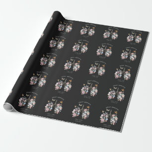 Farbige Blumen, Schmetterlinge, Lungen Illustratio Geschenkpapier