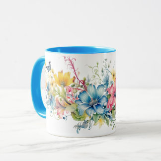 Farbige Blumen Tasse