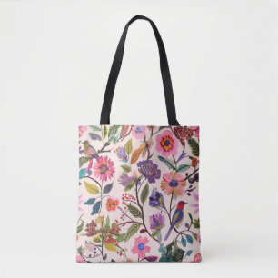 Farbige Blumen- und Vogelmuster-Tasche Künstleri