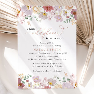 Farbige Blumen, Wildblumen, Boho, Babyparty Einladung