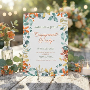 Farbige Blumenaquarell-Hochzeitsfeier Einladung