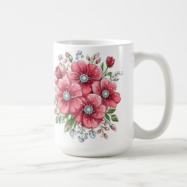 Farbige Blumenbouquet Kaffeetasse (Rechts)