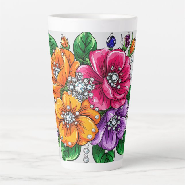Farbige Blumenbouquet Milchtasse (Vorderseite)