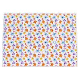 Farbige Blumendrucke Große Geschenktüte