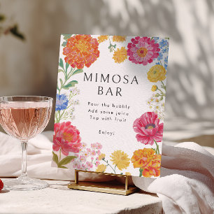 Farbige Blumengarten-Brautparty Mimosa-Bar Poster