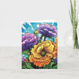 Farbige Blumenkarte Karte