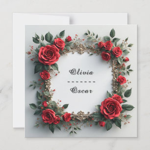 Farbige Blumenkranz Hochzeit Magneteinladung