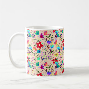 Farbige Blumenmuster-Blätter Foliage Kaffeetasse