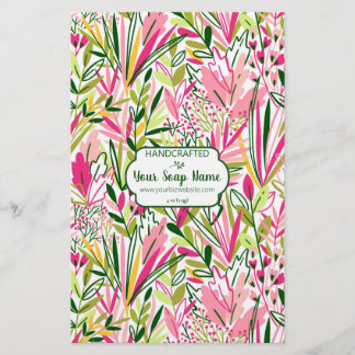 Farbige Blumenseife Papier Blatt - Satin