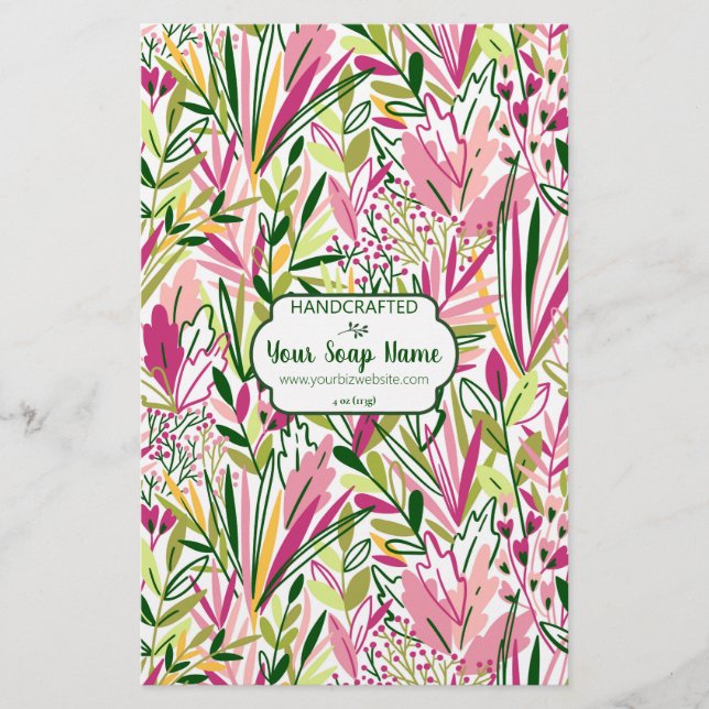 Farbige Blumenseife Papier Blatt - Satin (Vorderseite)