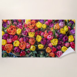 Farbige Blumenstrauß-Blumen-Fotografie-Strandtuch Strandtuch