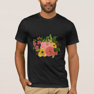 Farbige Blumenstrauß-Botanik-Blumen-T-Shirt T-Shirt