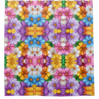 Farbige Blumenthintergrund-Vektorillustration Duschvorhang