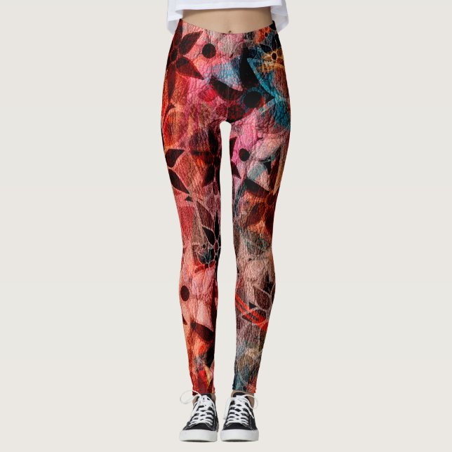 Farbige Blüte #3 Leggings (Vorderseite)