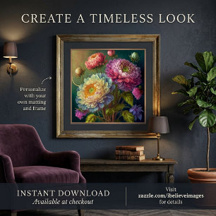 Farbige Blüten Kunst Poster