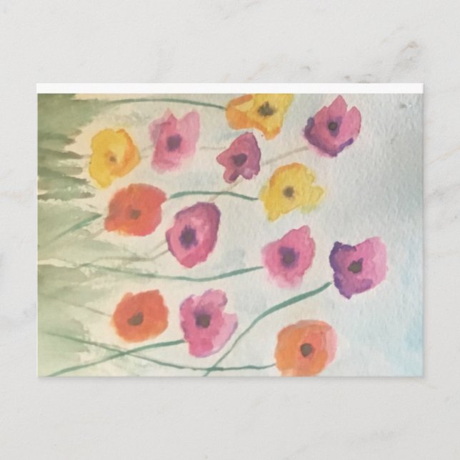 Farbige Blüten Postkarte 1 (Vorderseite)