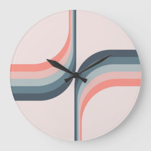Farbige Bögen im Retro-Stil Große Wanduhr