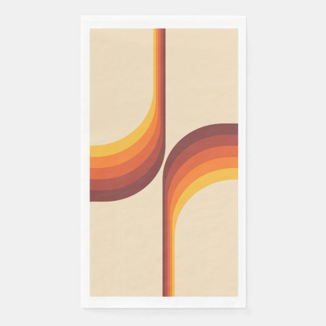 Farbige Bögen im Retro-Stil Serviette (Vorderseite)