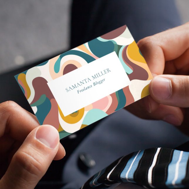 Farbige Bohemische Abstrakte Wirbel Muster Visitenkarte (Von Creator hochgeladen)