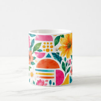 Farbige Boho-Blumen-Kaffeetasse - Vibrantes Abstra Kaffeetasse