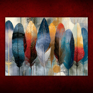 Farbige Boho-Feder Poster