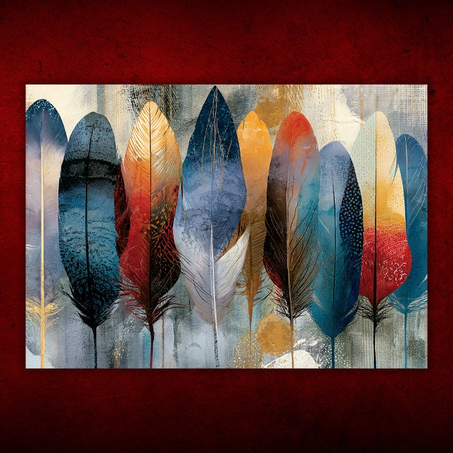 Farbige Boho-Feder Poster (Colorful Boho Feather Poster)